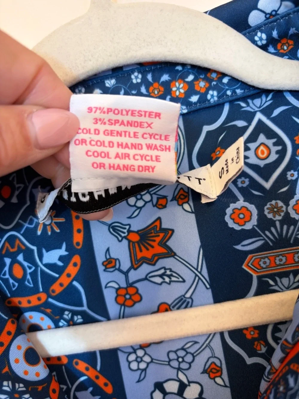Gretchen Scott Navy Floral Popover with Orange Trim - Picture 5 of 5